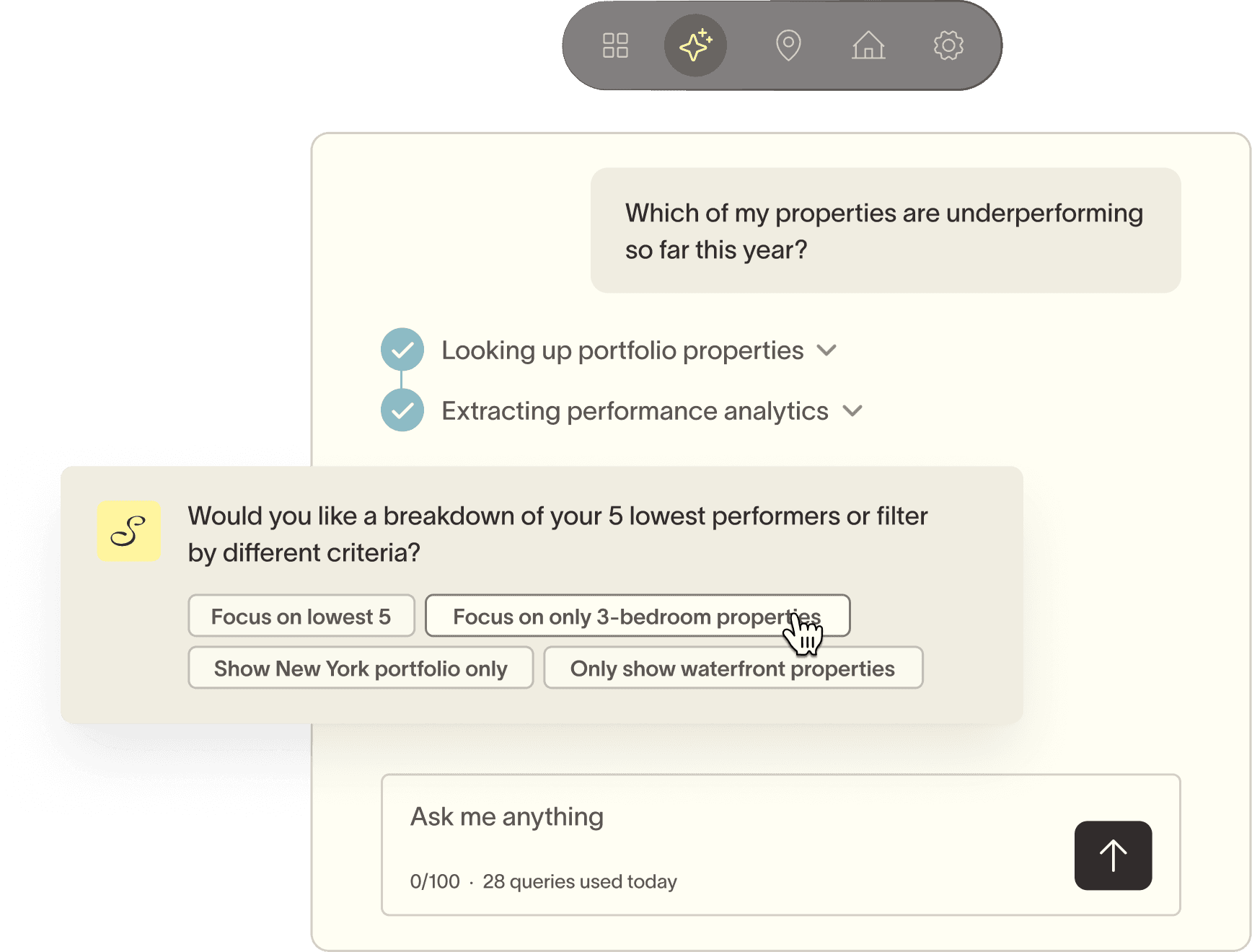 Sunny AI chat interface
